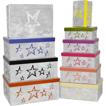 Caja de cartón decorativa para regalos 11101711, juego de 10 pzs.