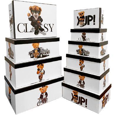 Decorative cardboard gift box 11102256, set 10pcs.