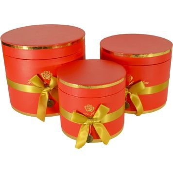 Caja de cart&oacute;n decorativa para regalos 21030074, juego de 3 pzs.