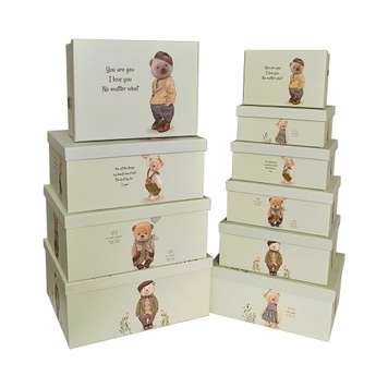 Decorative cardboard gift box 11102254, set 10pcs.