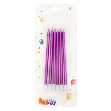 Set of violet candles 61160, packing 6 pcs.